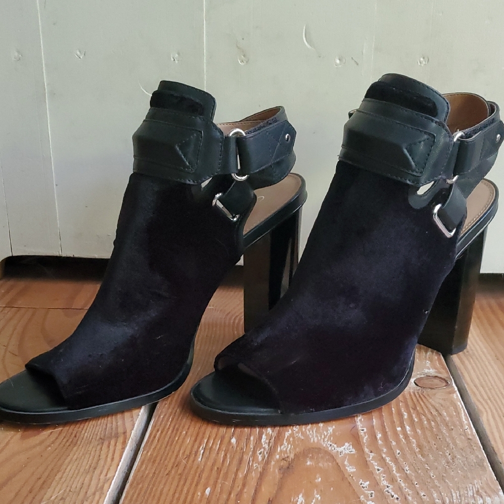 Calvin Klein Black Velvet Heeled Sandals